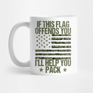 If This Flag Offends You I'll Help You Pack Veteran American Mug